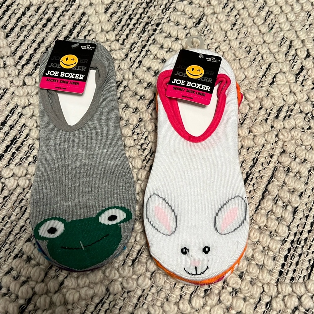 Joe Boxer Secret Sock Liner (6) total. Size: 4-10
